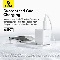 Мережевий зарядний пристрій Baseus Palm Fast Charger USB-C 30W + Cable USB-C to USB-C 60W 1m Moon White (P10111605213-01) [172514] - мініатюра 12