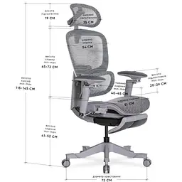 Офісне крісло Mealux Q5 Air Grey (HF-Q5 M/G) - мініатюра 2