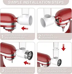 Насадка-подрібнювач-ломтерізка для міксера Kitchenaid, насадки-подрібнювачі Cofun для міксера Kitchenaid, насадка-терка для сиру - мініатюра 4