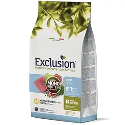 Сухий корм для цуценят середніх порід Exclusion Noble Grain Puppy Tuna Medium Breed, з тунцем, 3 кг