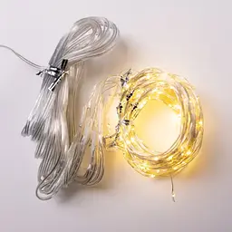 ЮСБ мережева гірлянда-штора кімнатна Роса новорічна 3х2 м USB 200 LED діодів 10 ниток для кімнати стін вікна мідний дріт прозорий колір світла Жовтий