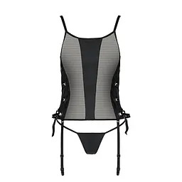 Сітчастий корсет з екошкіри Passion Passion Malwia CorSet L/XL - мініатюра 5
