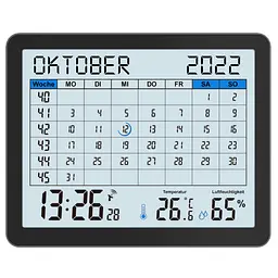 Годинник-календар настільний Technoline WT2600 Black (WT2600), Чорний - мініатюра 3