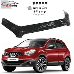 Дефлектор капоту мухобійка для Nissan Qashqa 2009-2014 Рестайлінг (Vip Tuning) NS34
