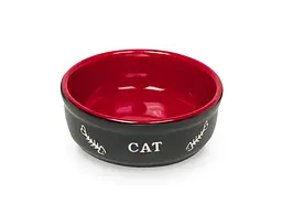 Миска для котів Nobby Cat керамічна чорно-червона Ø 13.5x5 см 240 мл 73387