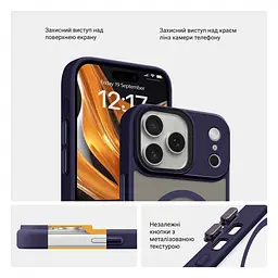 Чехол для Apple iPhone 17 Pro Max, Uniq MagCase, синий, противоударный, панель-накладка с MagSafe, ударопрочный TPU+PC, с магнитом MagSafe, поддержка полноценной беспроводной зарядки, ArmorStandart (ARM86272) - мініатюра 3
