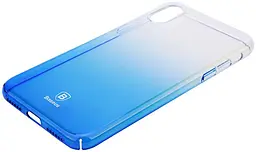 Чехол Baseus Glaze Case для Apple iPhone X/Xs Transparent Blue (WIAPIPHX-GC01) - мініатюра 2