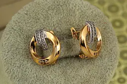 Сережки Xuping Jewelry сігма з родієм 1,7 см золотисті - мініатюра 2