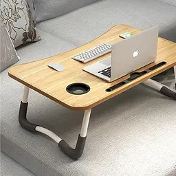 Складаний столик підставка для ноутбука Laptop table в ліжко з підстаканником в асортименті - мініатюра 8