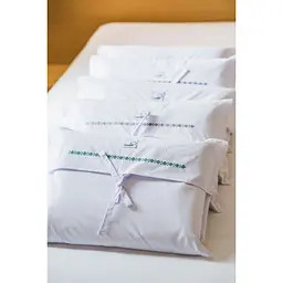 Комплект постільної білизни Ecotton Premium євро перкаль вишивка з кантом кольору капучино (25138) - мініатюра 12