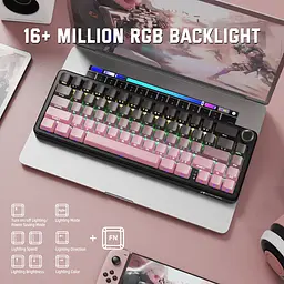 Ігрова механічна клавіатура Attack Shark X66 / 60% / Три режими підключення / Strawberry Switch / Pink - мініатюра 5
