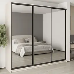 Шафа-купе тридверна MebelStar Комбо BG 3 Дзеркала 260x45x240 см Кашемір (MBS-9836)