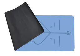 Килимок для йоги професійний Pro каучук 5 мм Блакитний EasyFit fit0025070 - мініатюра 3
