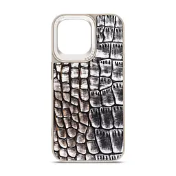 Кожаный чехол для Apple iPhone 15 Pro Max, Harder Glamorous Croco, разноцветный, термополиуретан ТПУ + экокожа с имитацией кожи крокодила, панель, защита корпуса, противоударный, микрофибра, рамка вокруг камеры, защита всего корпуса, (ARM76766)