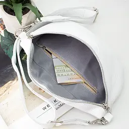 Бананка жіноча шкіряна Handycover S351 біла через плече - мініатюра 6