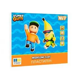 Пластилін дитячий набір 16 кольорів Stumble Guys м’який (540724)