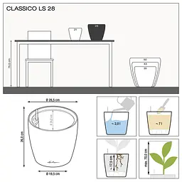 Вазон Lechuza Classico Color LS 28 сірий (14271) - мініатюра 6