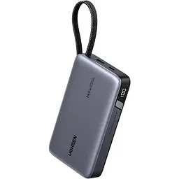 УМБ Ugreen 20000mAh 145W PD3.1.QC, USB-A,USB-С IN/OUT, with built in USB-C cable (PB551) Gray - мініатюра 3