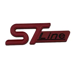 Емблема напис STLine для Ford червоний 96х35мм метал
