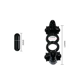 Подвійне ерекційне віброкільце Sweet Ring Double Penis Ring Black Baile BI-014079-1 21942 - мініатюра 3