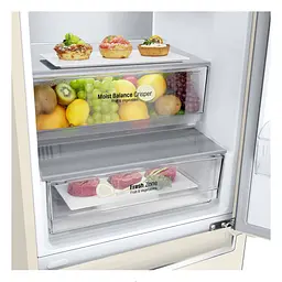Холодильник LG 203x60х68 холодильне відділення 277 л морозильне відділення 107 л 2 двері А++ NF Metal Fresh бежевий (GC-B509SESM) - мініатюра 5