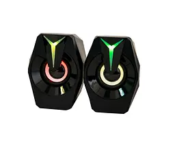 Колонки комп’ютерні FT K8, чорні, з підсвічуванням RGB, USB живлення - мініатюра 3