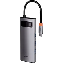 USB-хаб Baseus Metal Gleam Series 6-in-1 Multifunctional Type-C Hub Docking Station Space Gray (CAHUB-CW0G) [75252] - мініатюра 1