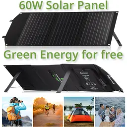 Портативний зарядний пристрій сонячна панель Bresser Mobile Solar Charger 60 Watt USB DC (3810050) - мініатюра 7