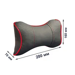 Подушка на підголівник з логотипом Seat Екошкіра 3D Кольоровий лого Бежева-Коричневий кант 1 шт - мініатюра 2