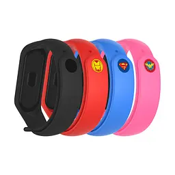 Комплект силіконових ремінців для фітнес браслетів Xiaomi Mi Band 3/4, Silicone, superhero, зі зручною застібкою, на фітнес трекер та смарт годинник, ArmorStandart (ARM77063)