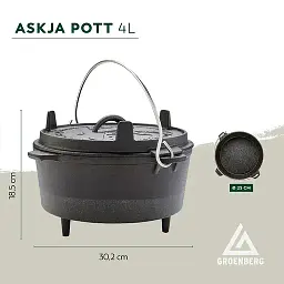 Казан з кришкою Groenberg Askja Pot Black 25 см 4 л (DAS303243) - мініатюра 13