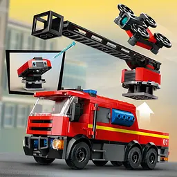 Конструктор LEGO City Пожежне депо з пожежною машиною 843 деталі (60414) - мініатюра 4