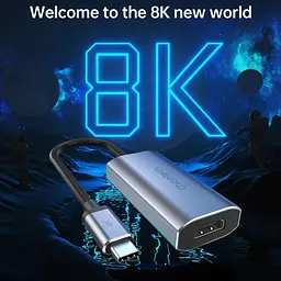 Перехідник Choetech USB 3.1 Type-C M - HDMI F, 0,15m 8K 60Hz чорний - мініатюра 3