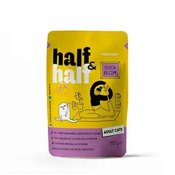 Корм вологий Half&Half для дорослих кішок, шматочки з качкою в соусі, 100 г павука (арт.20918)