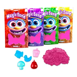 Кінетичний пісок Strateg Magic sand  рожевий 1 кг (39404-8) - мініатюра 3