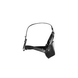 Маска-кляп Head Harness with Mouth Cover and Solid Ball Gag - Black Ouch! 36-OU895BLK 100291 - мініатюра 2