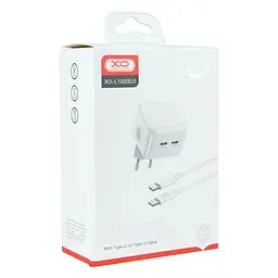 Зарядний пристрій XO L102 35 W 2 виходи type-C + кабель Type-C to Type-C - мініатюра 4
