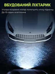 Портативный компрессор аккумуляторный с дисплеем и фонарем, насос для шин автомобиля, мотоцикла, велосипеда, Черный (7917467995) - миниатюра 11