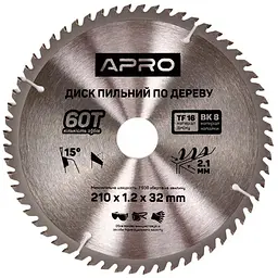 Диск пильний по дереву Apro 210 x 3230мм x 60T