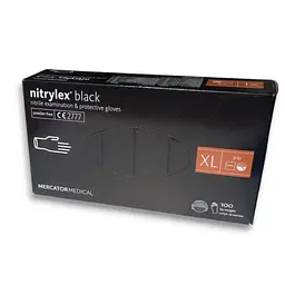 Рукавички нітрилові Nitrylex нестерильні неопудрені чорні розмір M 100 шт. - мініатюра 2