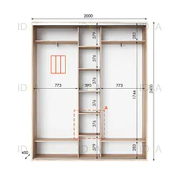 Шафа-купе Idea серія 2 200 x 45 x 240 см Дуб сонома - мініатюра 2