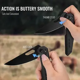 Ніж Hightron Sharplyn, 14C28N, G10 + CF, чорний, чорний клинок (HK01BLK) - мініатюра 12