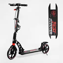 Самокат Best Scooter складаний 49х14х93-103 см Чорно-червоний 000231306 - мініатюра 2