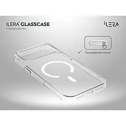 Чохол iLera GlassCase + Camera Button with MagSafe для Apple iPhone 17 Pro Max Transparent (ILGCLCa17PrMx) [150420] - мініатюра 4