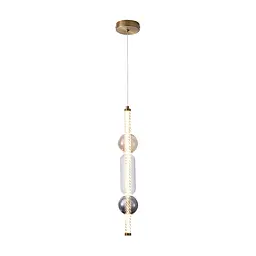 Світильник підвісний LED Levistella 788P39316 AB+SM+AM+CL, 7W, 4000K, абажур, смужки, акрил, для вітальні, вінтажний стиль - мініатюра 2