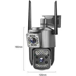 IP камера відеоспостереження RIAS SC03-4G Wi-Fi 2 об'єктива 4MP+4MP вулична з віддаленим доступом - мініатюра 3