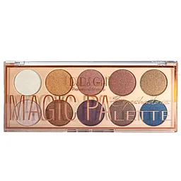 Тіні для повік перламутрові DoDo Eye Shadow Palette 10 кольорів, №01 Перламутрові коричневі бузкові сині