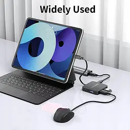 USB hub Acasis HB0706 6-в-1 з HDMI 4K та PD 100W для швидкої зарядки (Чорний) - мініатюра 3