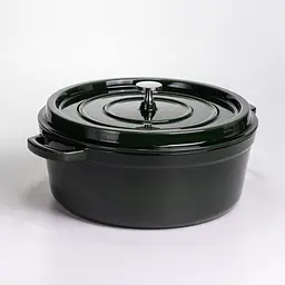 Кокотниця чавунна емальована 7,5 л, малахіт Yongkang HP-FLG-14 green - мініатюра 6