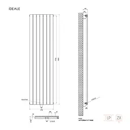 Радіатор дизайнерський Ideale Vittoria 11 7/1800/476 чорний, Чорний - мініатюра 5